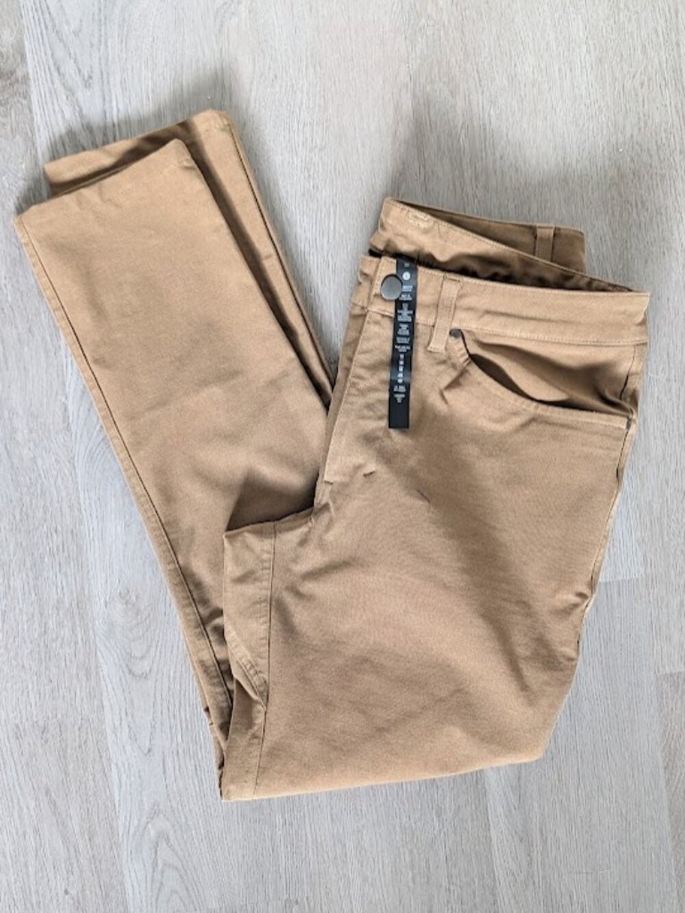 Lululemon Tan Camel Stretch Pants Cotton Blend Slim Casual Luxury Menswear 34x30